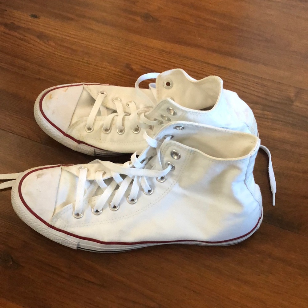 High top converse - white - womens size 10